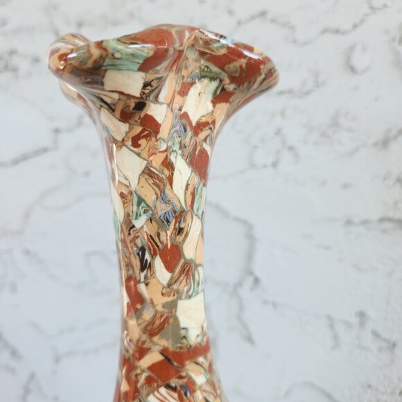 Jean Gerbino Vallauris Vase 12.5" French Mosaic Clay Inlay Pottery Vintage - Picture 5 of 16